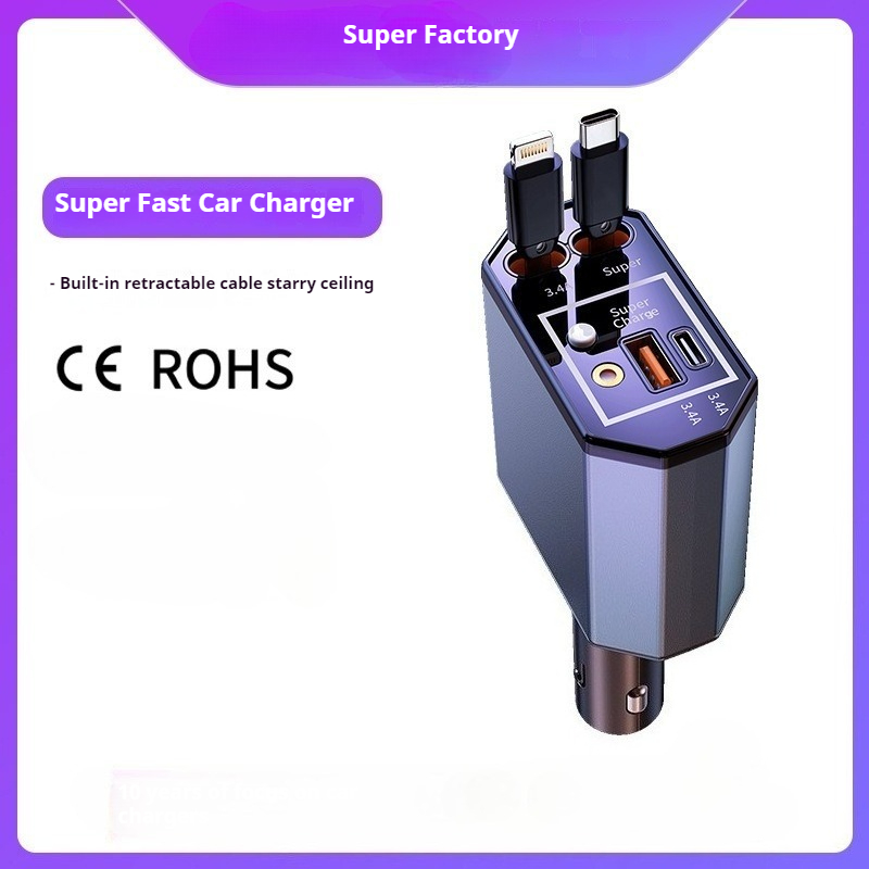 Fast Charging Cable - Pengisi Daya Mobil 120W dengan Kabel
