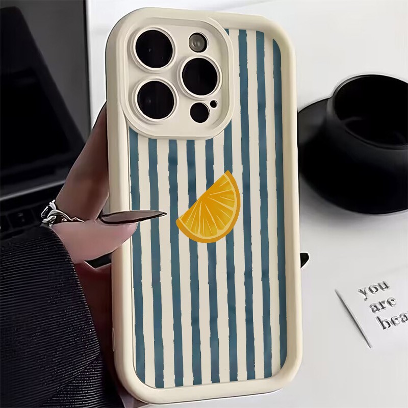 Phone Accessories List - Casing Ponsel Motif Irisan Lemon Bergaris