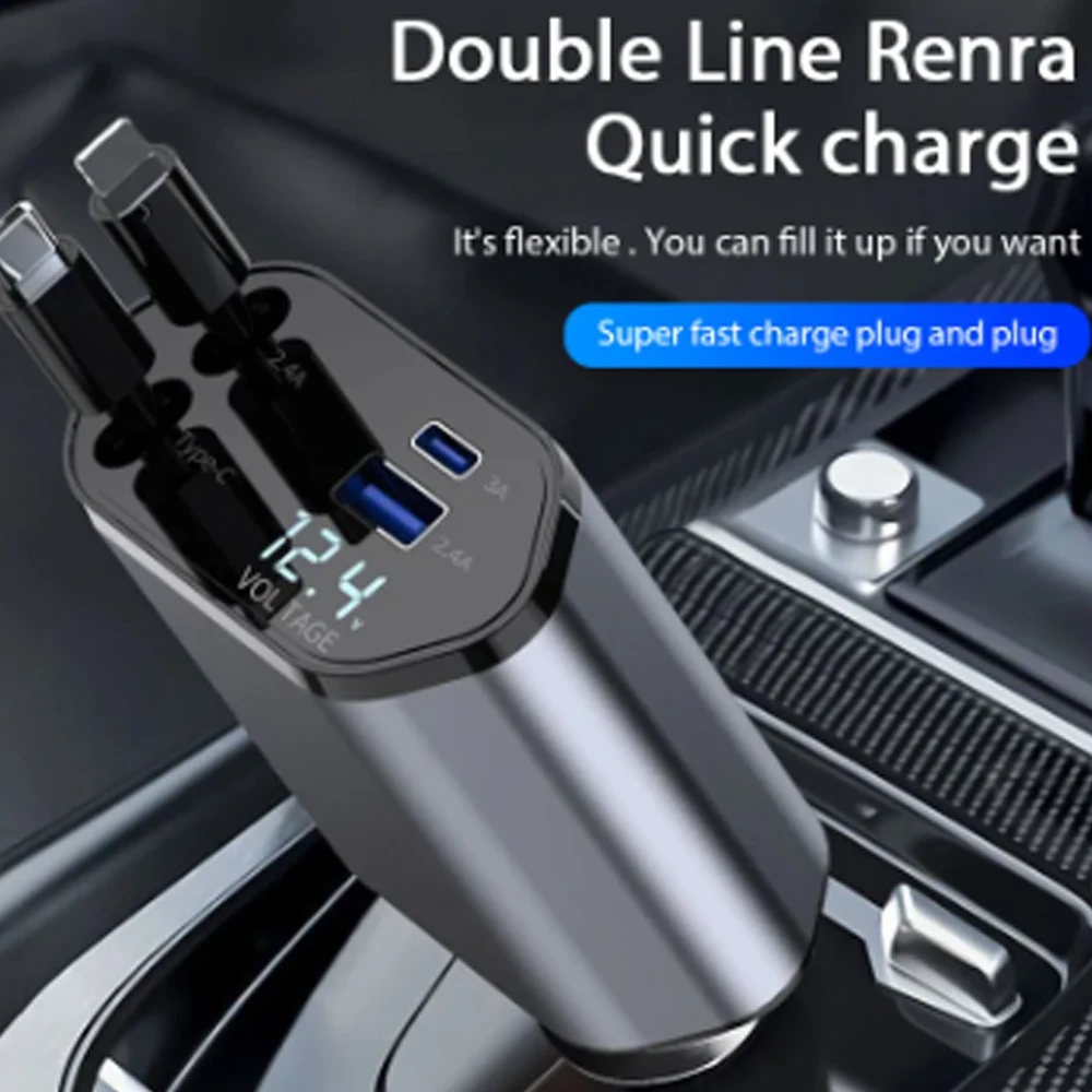 Adaptor pengisi daya mobil 120 - Usb Data Cable ulasan dan harga