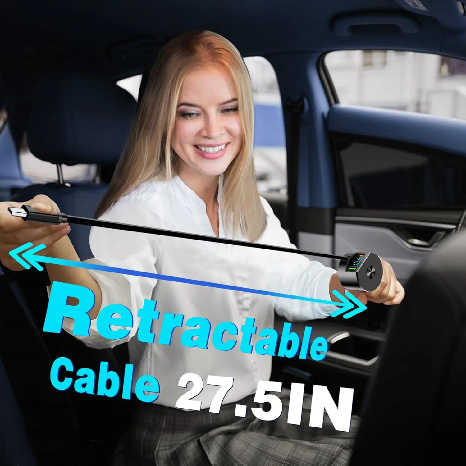 Pengisi Daya Mobil Retractable - Fast Charging Cable ulasan dan harga